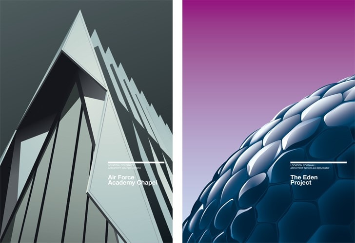 پوستر های خلاق معماری در  طرح ها مینیمال