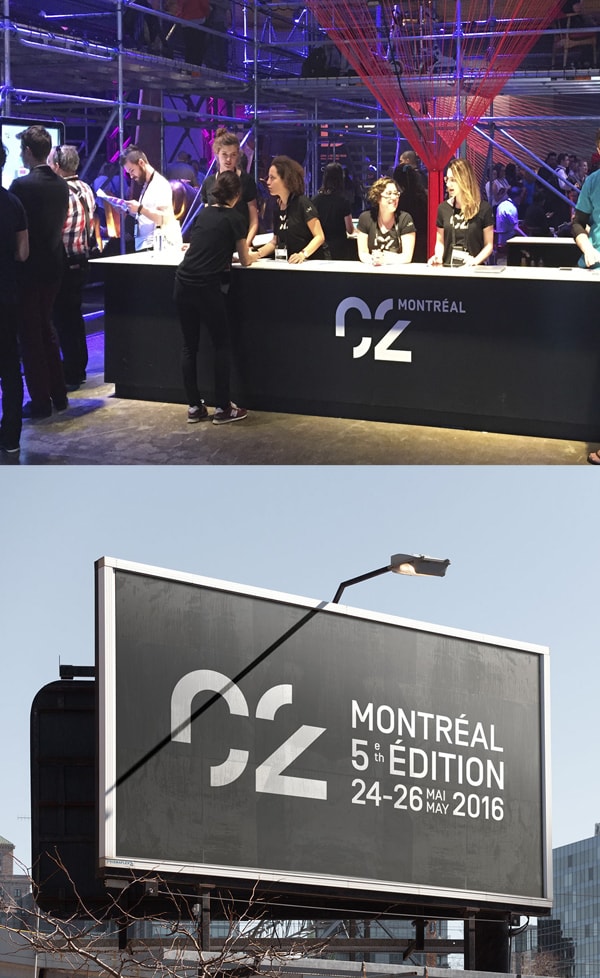 طراحی برند و هویت بصری C2 Montreal توسط استودیو 26 Lettres