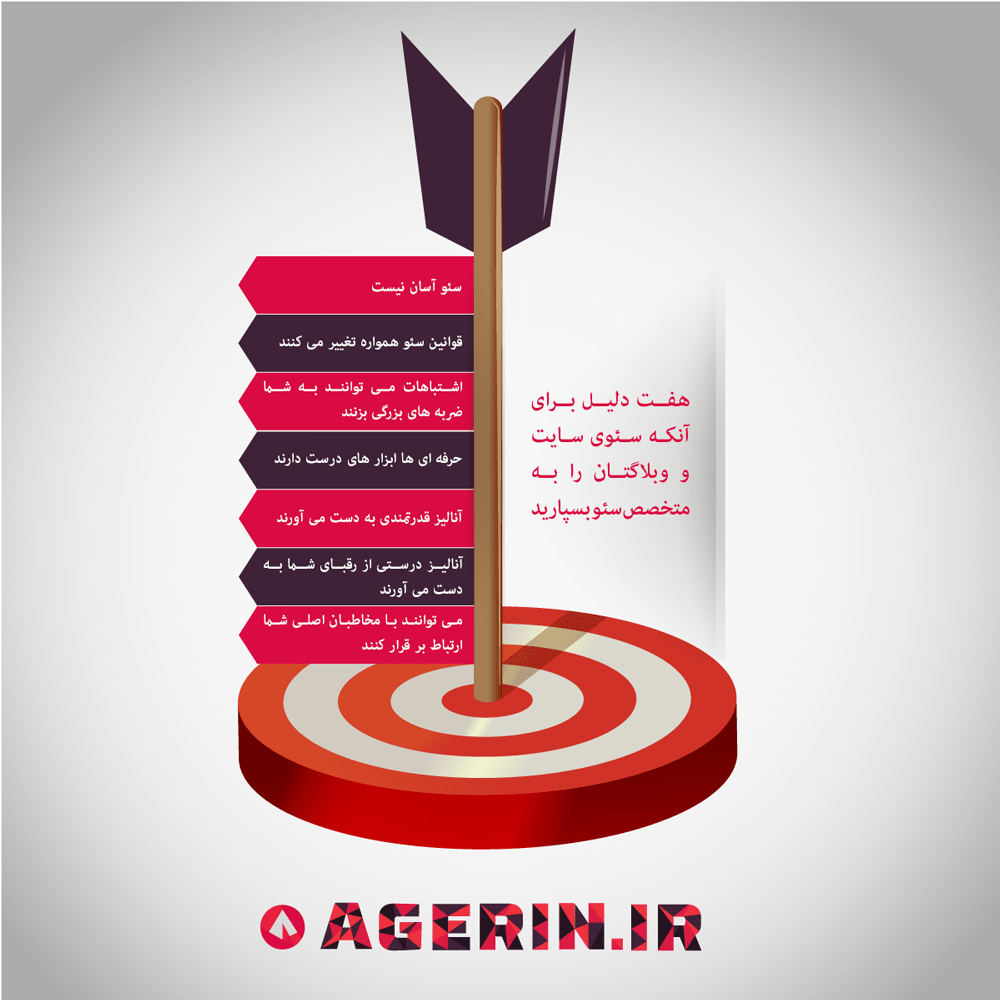 اینفوگرافی هفت دلیل برای آنکه سئوی سایت و وبلاگتان را به متخصص سئو بسپارید اینفوگرافی هفت دلیل برای آنکه سئوی سایت و وبلاگتان را به متخصص سئو بسپارید